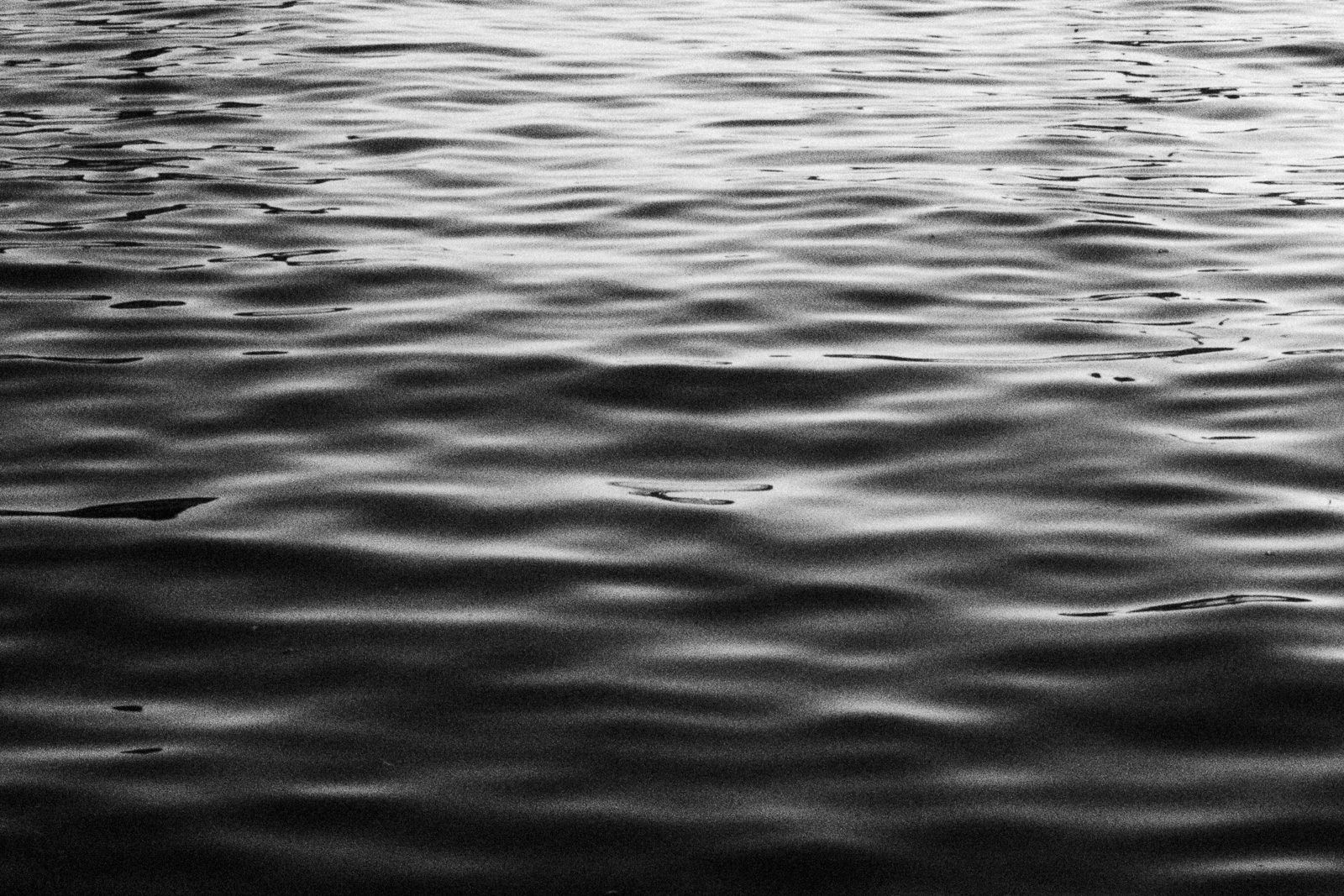 A black and white picture of light reflecting in the water in Toulon, south of France.
